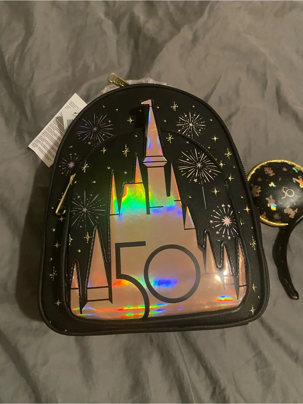 Black 50th Anniversary Kids Backpack and Ears Set
